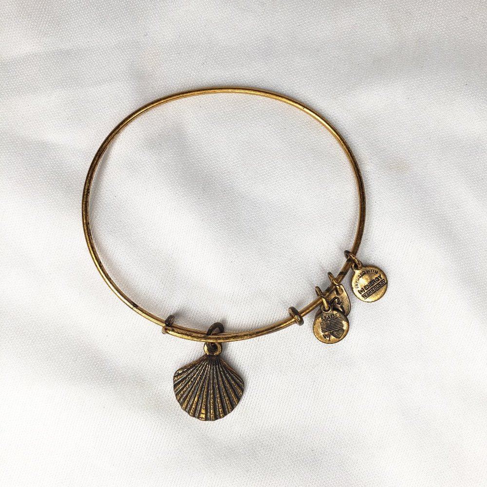 Alex & Ani Stackable Gold Bracelet Seashell Charm